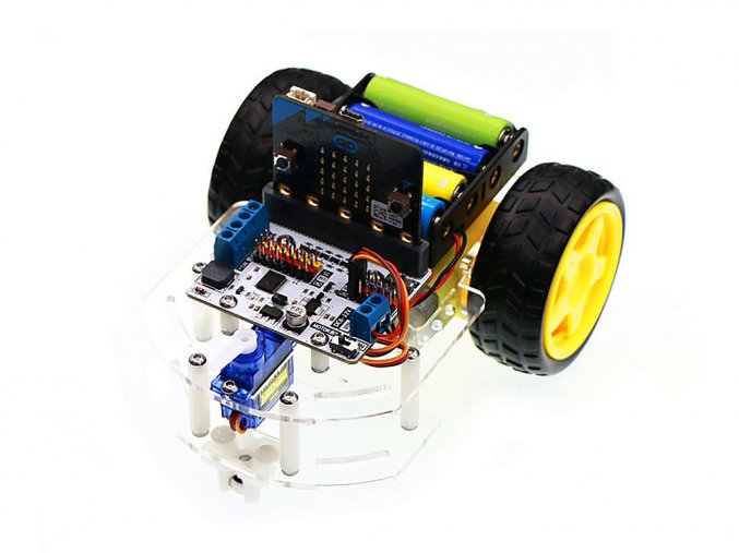 Podvozek pro chytrého microbit robota s microbit a moduly