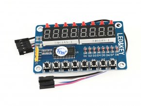 Ovládací panel TM1638 s kabelem - displej, LED, tlačítka