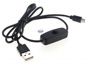 Micro USB napájecí kabel s vypínačem 1m