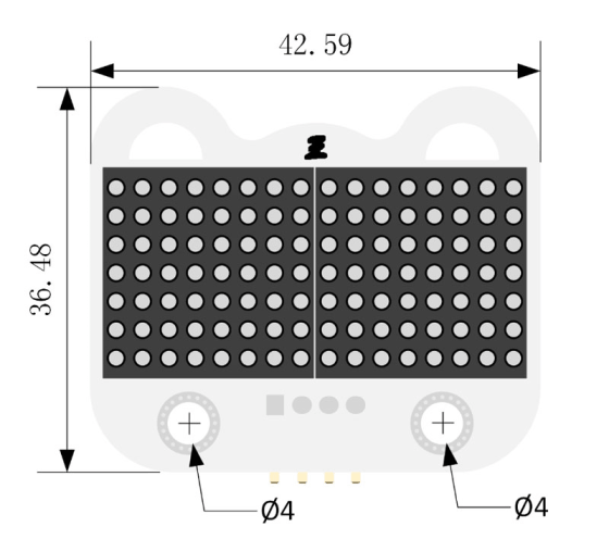 8x16 LED Matrix modul - červená rozměry