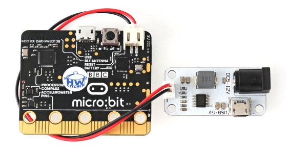 BBC micro:bit napájecí modul 3,3V/2A propojení s Micro:bit