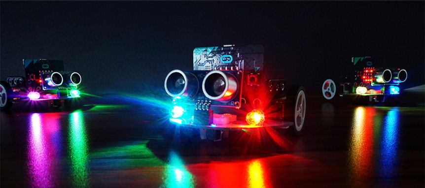 Cutebot - Micro:bit chytré závodní auto RGB LED