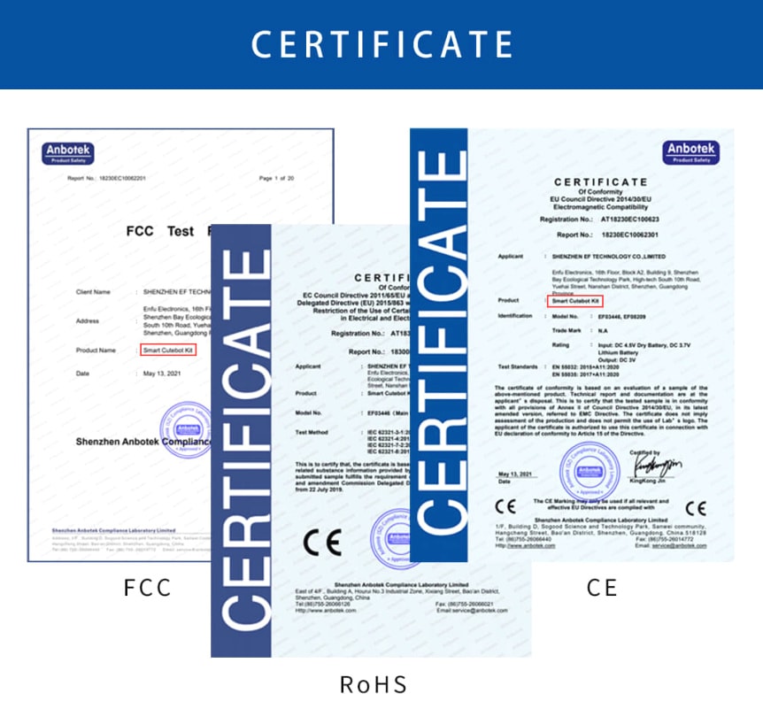 Cutebot - Pico:ed chytré závodní auto (s Pico:ed) certifikáty