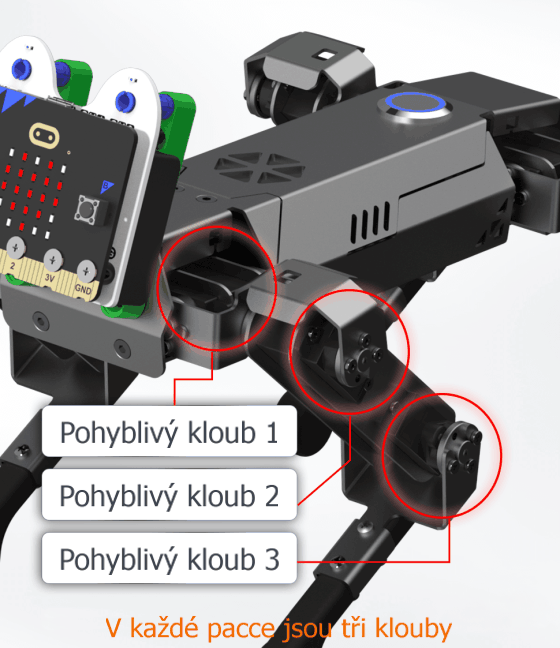 micro:bit XGO Lite robotický pejsek klouby
