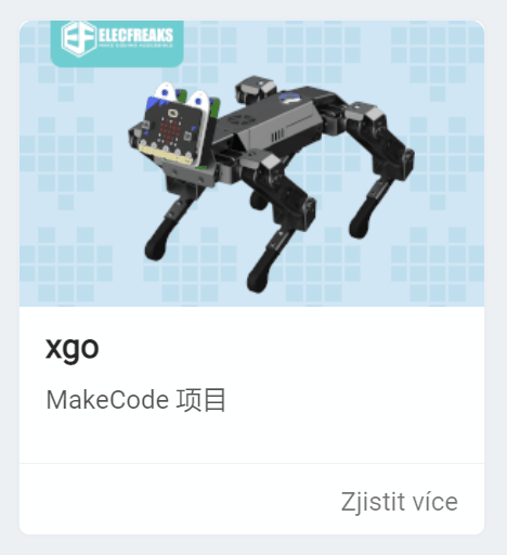 micro:bit XGO Lite robotický pejsek rozšíření