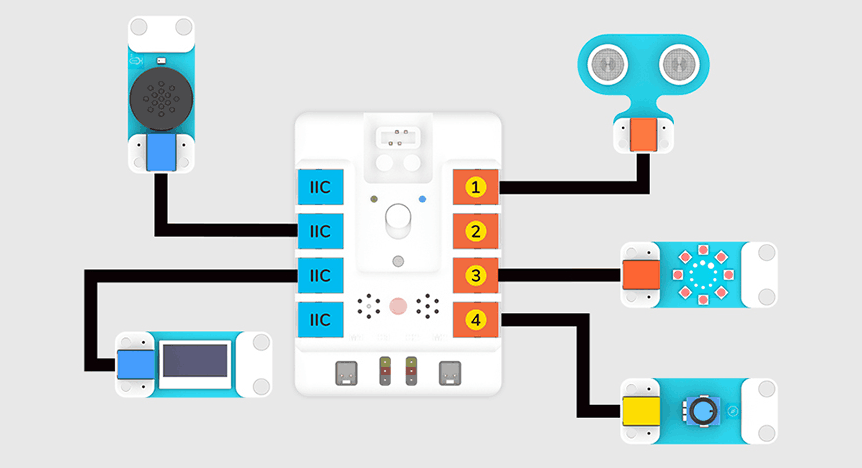 NEZHA-A řídící modul kompatibilní s Arduino a LEGO zapojení
