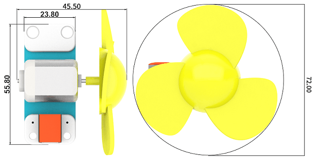PlanetX mini větráček rozměry