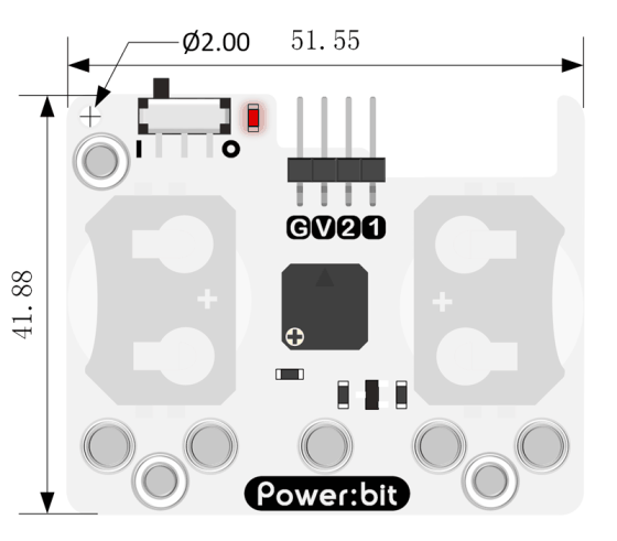 Power:bit pro micro:bit - "nositelný" napájecí modul rozměry