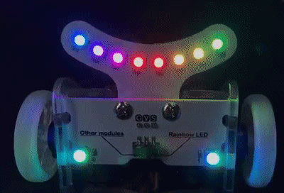 RGB LED duhový nárazník pro robota Ring:bit V2 - program