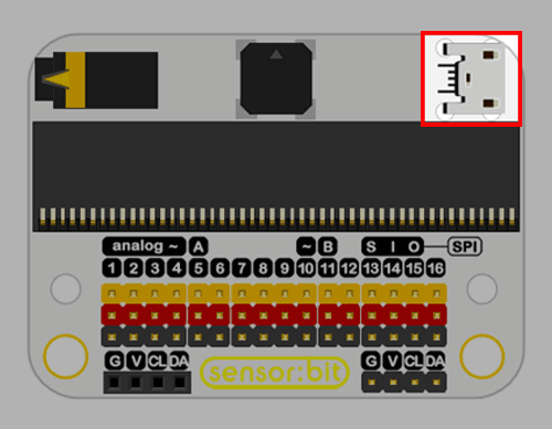 Senzor:bit pro micro:bit - univerzální rozšiřující modul - USB napájení