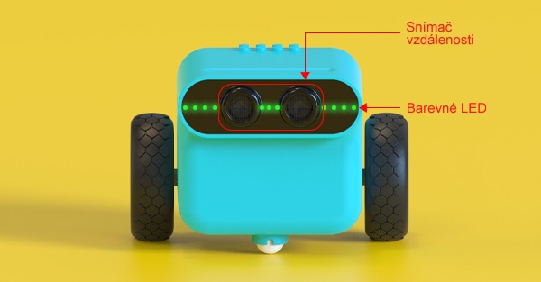 TPBot - programovatelný jezdící robůtek pro děti (bez micro:bit) snímač a RGB LED
