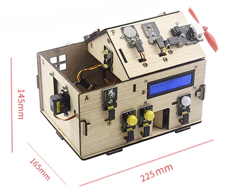 Chytrý domeček pro Arduino - STEAM DIY výukový kit - rozměry