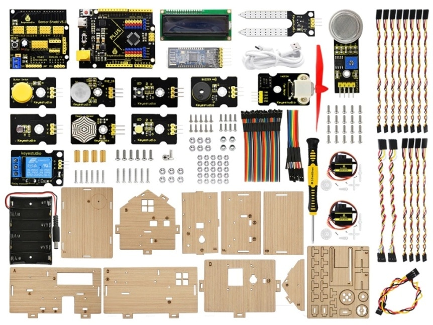 Chytrý domeček pro Arduino - STEAM DIY výukový kit - součásti 1