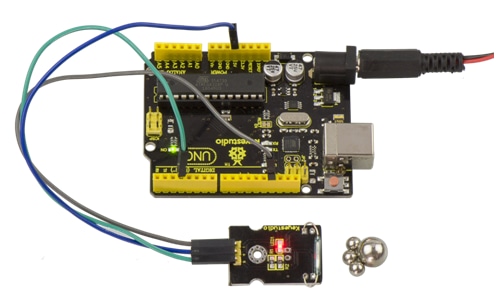 Keyestudio Senzor Kit 37v1 V3.0 pro Arduino - jazýčkový spínač příklad