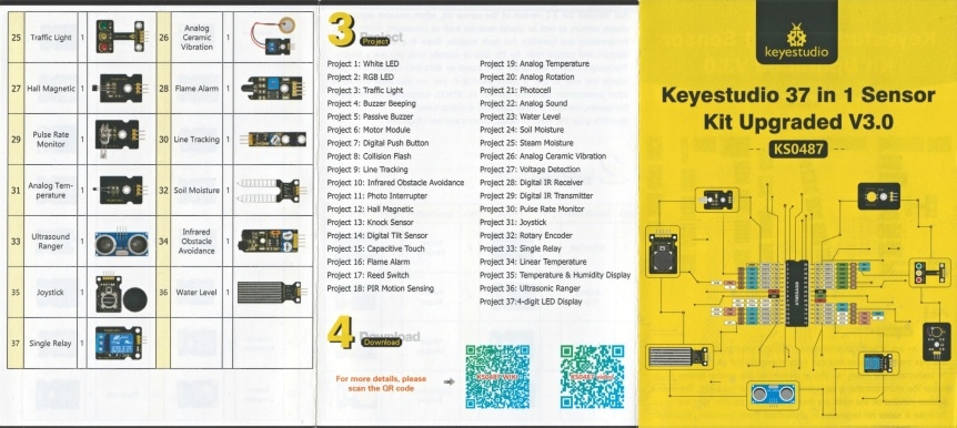 Keyestudio Senzor Kit 37v1 V3.0 pro Arduino leták 1