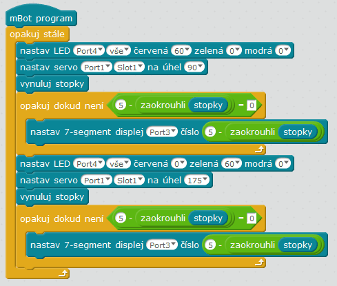 Kreativní Add-on Pack pro mBot & mBot Ranger - II - Závora program