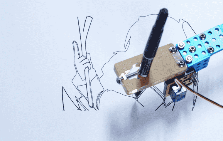Stavebnice kreslícího robota - mDrawbot - kreslení