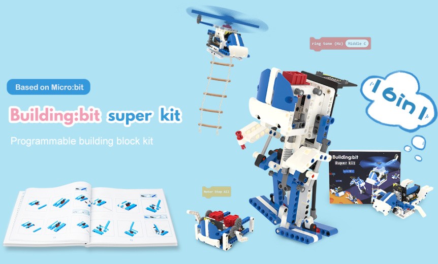 Building:bit Super kit stavebnice robotů 16v1 kompatibilní s LEGO® - bez desky micro:bit