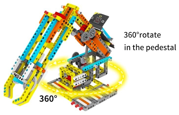 Programovatelná robotická ruka Arm:bit pro LEGO® - rotace 360 stupňů