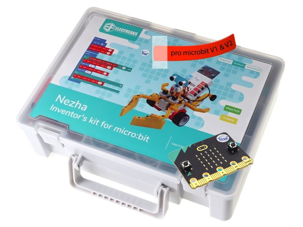 ElecFreaks Nezha Inventor's Kit pro mladé vynálezce 48v1 + adaptéry pro Fischertechnik Varianta kitu: s deskou micro:bit V2.21