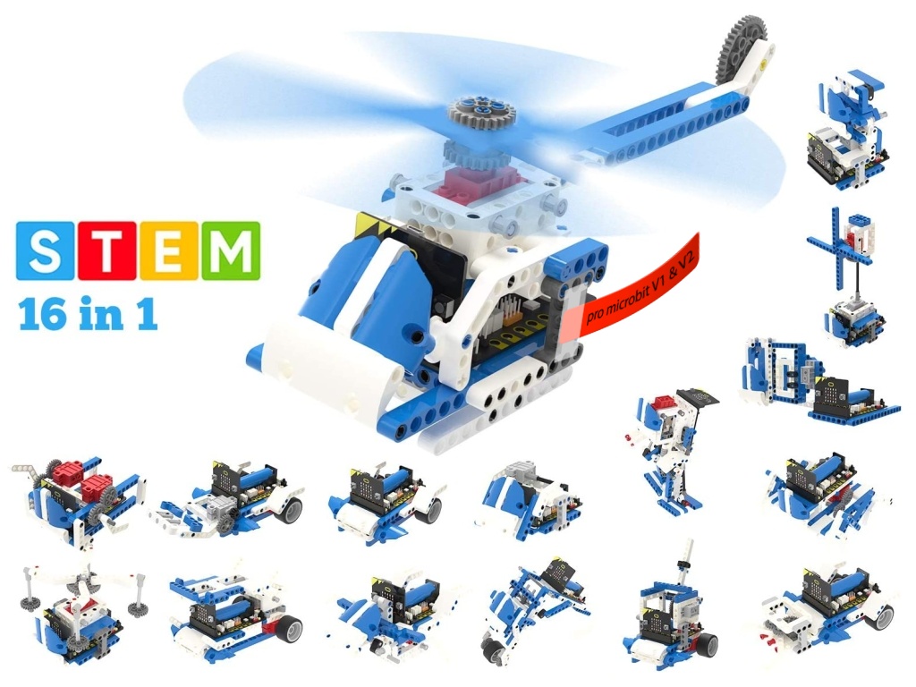 Yahboom Building:bit Super kit - STEM stavebnice robotů 16v1 pro LEGO® (bez micro:bit)