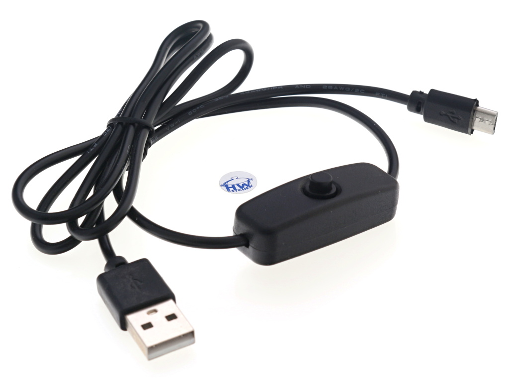 HWKITCHEN Micro USB napájecí kabel s vypínačem 1m HW435